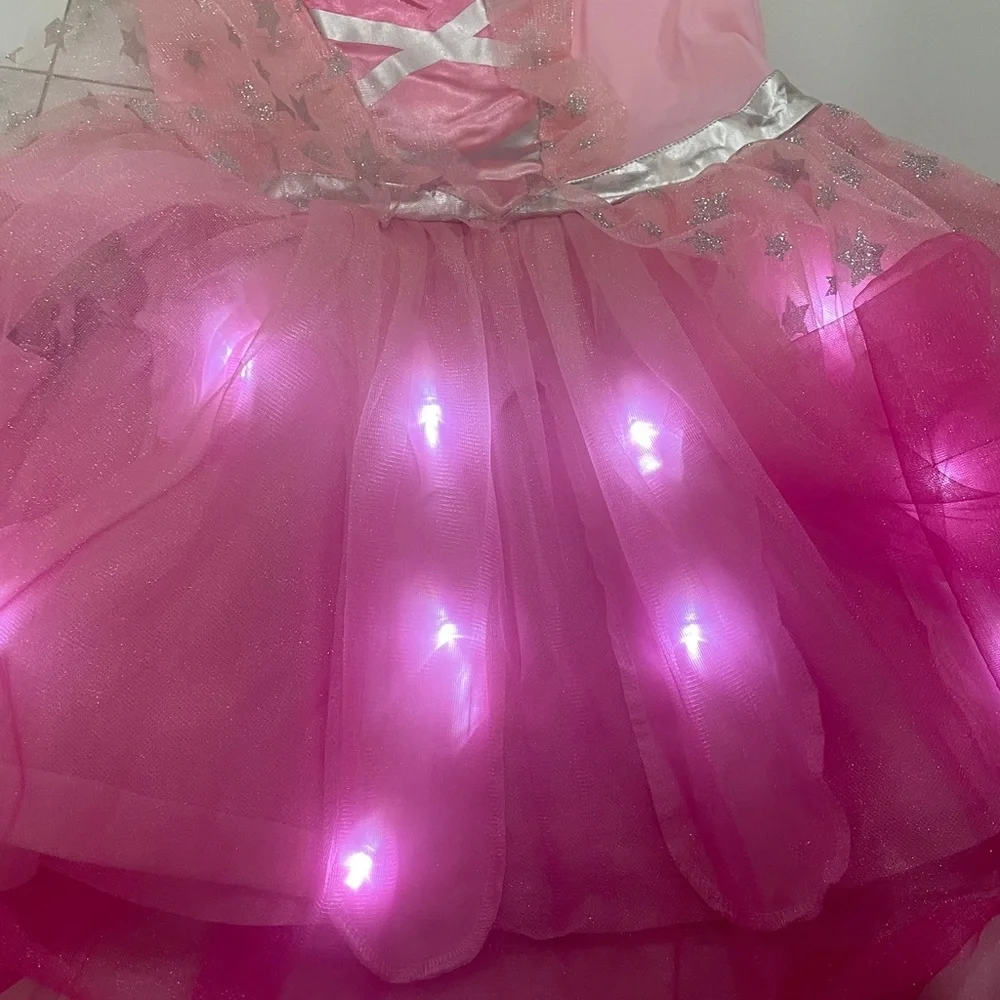 Girls Fairytale Witch Pink Wicked Fancy Dress Up Halloween Costume size 8/10